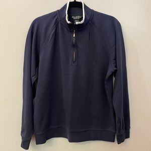 Brooks Brothers Navy Blue Supima Cotton 1/4 Zip Sweater Men Size M